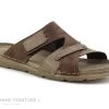 Morans PAGRIS - Marron Beige - Brides Croisees - Mule Homme