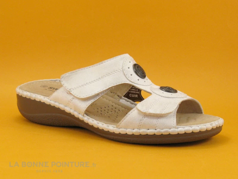 Sweet R MANITAR Blanc Argent - Mule Reglable Femme 3 Sweet R MANITAR Blanc Argent - Mule Reglable Femme
