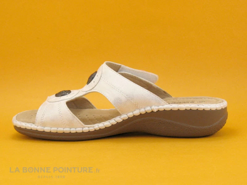 Sweet R MANITAR Blanc Argent - Mule Reglable Femme 4 Sweet R MANITAR Blanc Argent - Mule Reglable Femme – Image 2