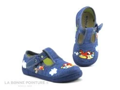 Michu Shoes 2573 Jean - Chausson Toile BEBE GARCON