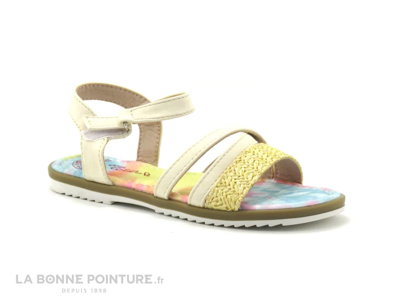 Wipop YOVICO Beige - Paille - Semelle Multicolore - Sandale Fille 3 Wipop YOVICO Beige - Paille - Semelle Multicolore - Sandale Fille