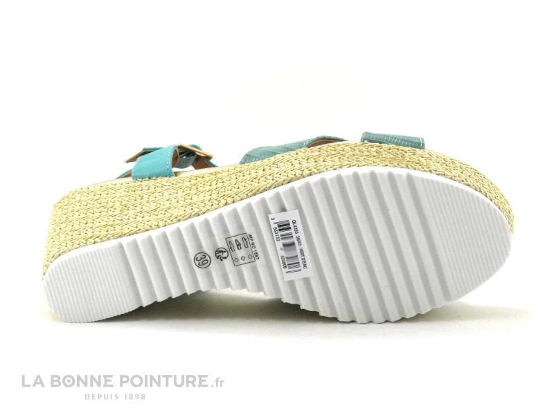 The Divine Factory QL4350 Vert D Eau - Sandale Talon Compense 6 The Divine Factory QL4350 Vert D Eau - Sandale Talon Compense – Image 4