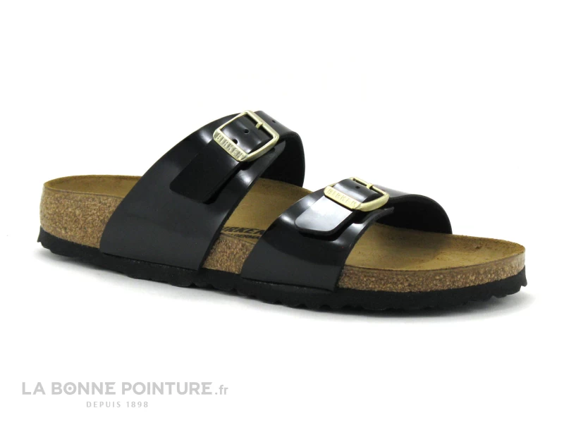 Birkenstock SIDNEY Birko Flor Vernis Noir - Boucle Or - BK1000551- Mule 3 Birkenstock SIDNEY Birko Flor Vernis Noir - Boucle Or - BK1000551- Mule