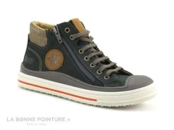 Bopy VELVET Vert - Basket Montante GARCON Cuir Vert