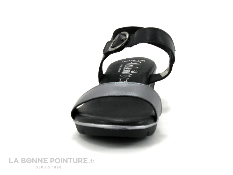 Valerias 6023 Argent - Noir - Sandale Femme Semelle Compensee 4 Valerias 6023 Argent - Noir - Sandale Femme Semelle Compensee – Image 2