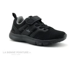 Lico BONGO VS 590334 - Basket Enfant Noire Avec Elastique Et Velcro