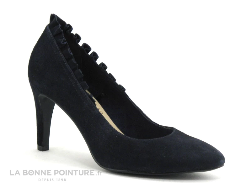 Tamaris 1-22451-22 Navy Suede - Fronces - Escarpin Bleu Marine 7 Tamaris 1-22451-22 Navy Suede - Fronces - Escarpin Bleu Marine – Image 5