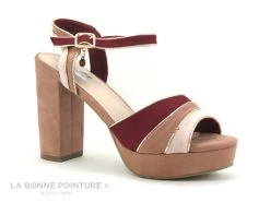 Xti 35180 Nude - Sandale Talon Haut - Rose Bordeaux