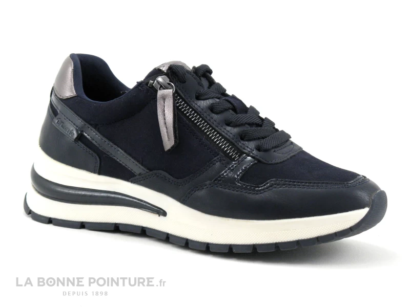 Tamaris 1-23709-27 Navy - Sneakers Bleu Marine -Semelle Compensee 3 Tamaris 1-23709-27 Navy - Sneakers Bleu Marine -Semelle Compensee