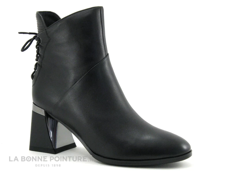 Metamorf Ose MACY Noir - Lacet Arriere - Boots Femme Talon Haut 3 Metamorf Ose MACY Noir - Lacet Arriere - Boots Femme Talon Haut