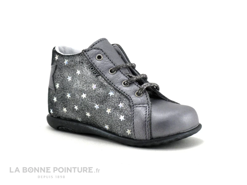Bopy ZENUI Gris - Etoiles - Chaussure Montante BEBE Fille 3 Bopy ZENUI Gris - Etoiles - Chaussure Montante BEBE Fille