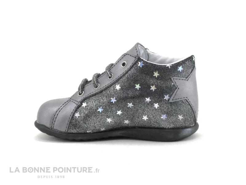 Bopy ZENUI Gris - Etoiles - Chaussure Montante BEBE Fille 5 Bopy ZENUI Gris - Etoiles - Chaussure Montante BEBE Fille – Image 3