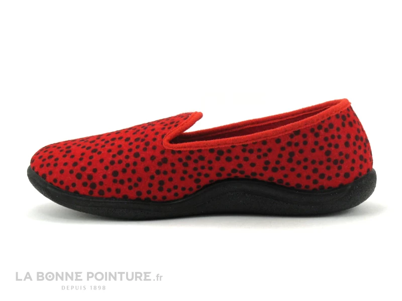 Airplum ZIGOTON Rouge Pois Noirs - Chausson Souple Femme 4 Airplum ZIGOTON Rouge Pois Noirs - Chausson Souple Femme – Image 2