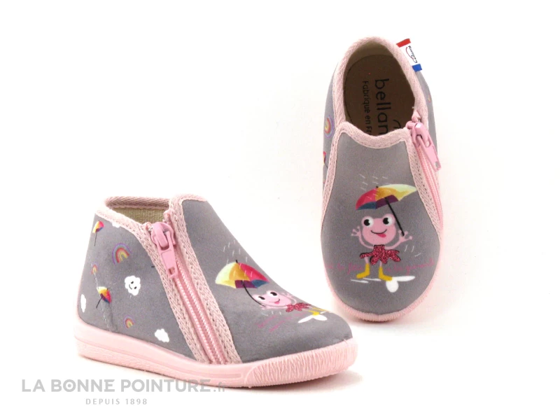 Bellamy MARTINE TWINS Grenouille Grise - Chausson Premiers Pas 3 Bellamy MARTINE TWINS Grenouille Grise - Chausson Premiers Pas