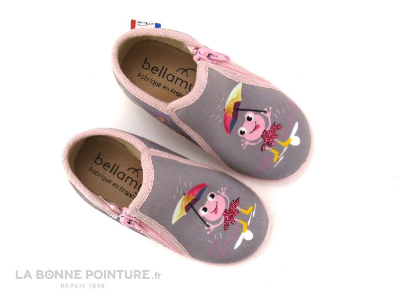 Bellamy MARTINE TWINS Grenouille Grise - Chausson Premiers Pas 4 Bellamy MARTINE TWINS Grenouille Grise - Chausson Premiers Pas – Image 2