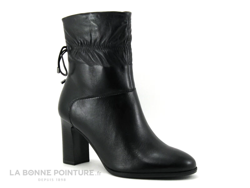Tamaris 1-25368-27 Black Leather - Bottine à Talon Haut Cuir Noir 3 Tamaris 1-25368-27 Black Leather - Bottine à Talon Haut Cuir Noir