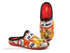 Maison Espadrille ASTERIX A10F - Rouge - Pantoufle Mule F Jr
