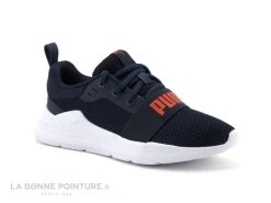 Puma WIRED RUN Kids - Basket Sport Enfant Bleu Marine Et Rouge