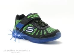 Skechers Light ILLUMI Black Blue Lime - 401520N - Basket Led