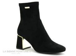Les Tropeziennes DAM 44525 Noir-suede - Bottine Noire Talon Haut