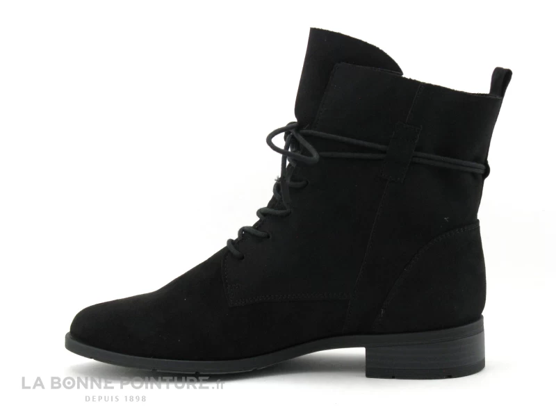 Marco Tozzi 2-25112-27 Black - Bottine Lacet En Velours Noir 5 Marco Tozzi 2-25112-27 Black - Bottine Lacet En Velours Noir – Image 3