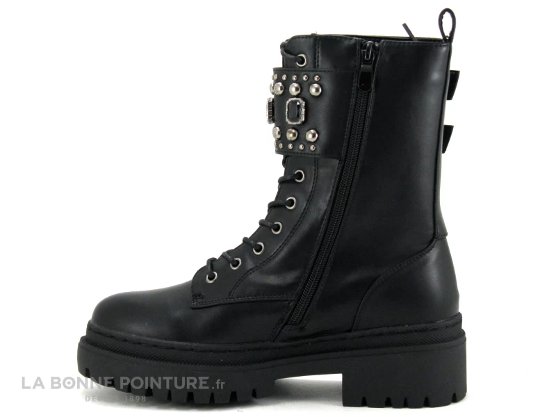 The Divine Factory HX4703 Noir - Bottine Rangers - Laniere Avec Clous Et Perles 5 The Divine Factory HX4703 Noir - Bottine Rangers - Laniere Avec Clous Et Perles – Image 3