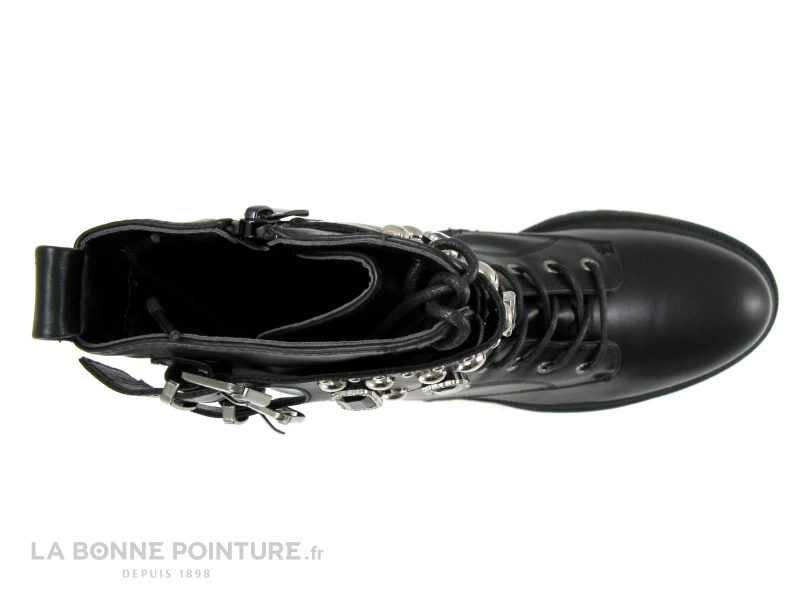 The Divine Factory HX4703 Noir - Bottine Rangers - Laniere Avec Clous Et Perles 6 The Divine Factory HX4703 Noir - Bottine Rangers - Laniere Avec Clous Et Perles – Image 4