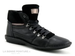 Morans FENIOUX Noir - Chaussure Montante Femme Lacet Et Zip