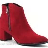 Marco Tozzi 2-25015-25 Red - Bottine Velours Rouge - Talon Large