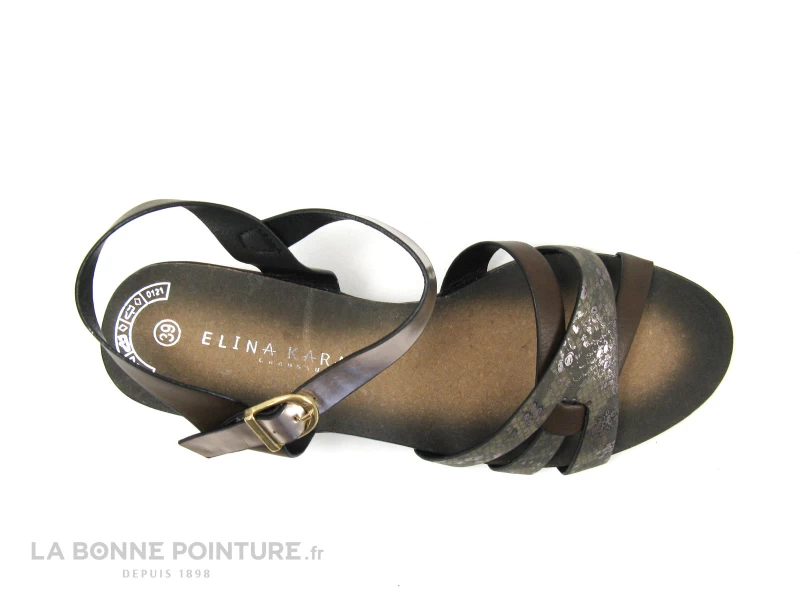 Elina Kara 5511 6 Marron Serpent Nu-pieds Compense 6 Elina Kara 5511 6 Marron Serpent Nu-pieds Compense â Image 4