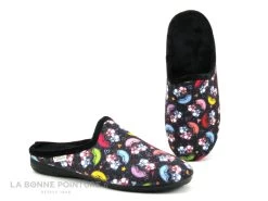 Maison Espadrille 6503 - Mule Hibou Noir - Pantoufle Femme