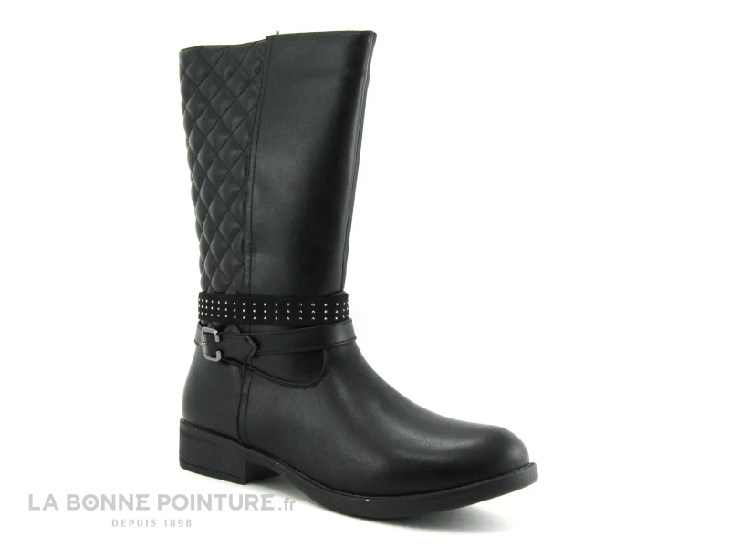 Wipop DELVIS Noir - Botte Fille - Arriere Matelasse 7 Wipop DELVIS Noir - Botte Fille - Arriere Matelasse – Image 5