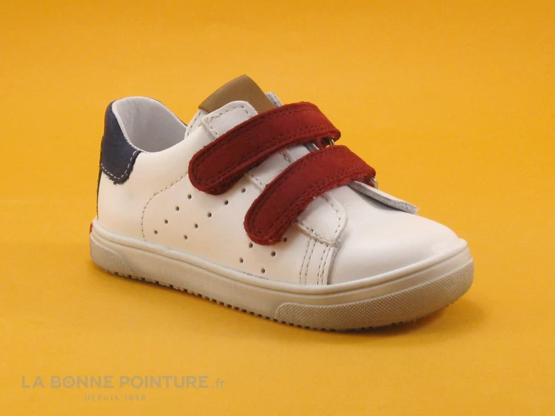 Bopy RAMDAM Blanc Rouge - Basket Mode BEBE 2 Velcros 3 Bopy RAMDAM Blanc Rouge - Basket Mode BEBE 2 Velcros