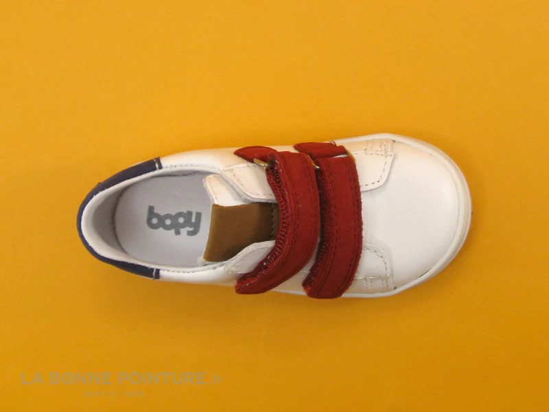 Bopy RAMDAM Blanc Rouge - Basket Mode BEBE 2 Velcros 8 Bopy RAMDAM Blanc Rouge - Basket Mode BEBE 2 Velcros – Image 6