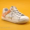 Bopy RILAX Blanc Orange - Etoile Argent - Basket Basse Fille
