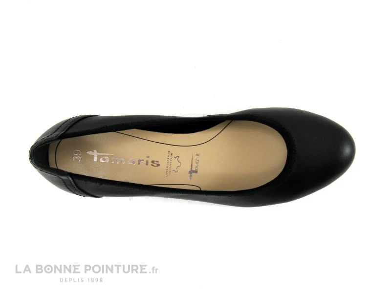 Tamaris 1-22320-20 Black - Escarpin Compense En Cuir Noir 8 Tamaris 1-22320-20 Black - Escarpin Compense En Cuir Noir – Image 6