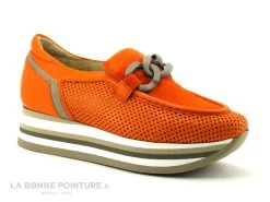 Softwaves CASSIE Mandarine - Mocassin Ajoure - Semelle Compensee