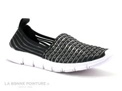 Skechers Boutique 9 Morans KAKOSI Noir - Perles Argent - Elastique - Basket Slip On Femme