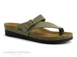 Biomodex 900 Nubuck Kaki - Tong Femme Talon Compense