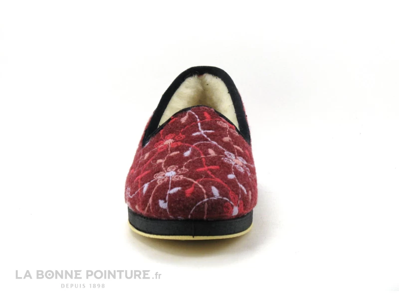 Semelflex CALOZOE Bordeaux - Broderies - Charentaise Femme 4 Semelflex CALOZOE Bordeaux - Broderies - Charentaise Femme – Image 2