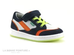 Kickers BISKUIT Marine Gris Orange - Basket Mode BEBE