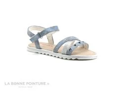 Wipop YMOS Ciel Argent - Sandale Fille Velcro