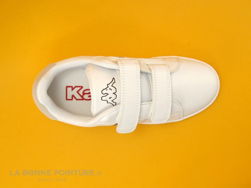 Kappa Logo ALPHA 2V White Blue - 2 Velcros - Basket Blanche Enfant 8 Kappa Logo ALPHA 2V White Blue - 2 Velcros - Basket Blanche Enfant – Image 6