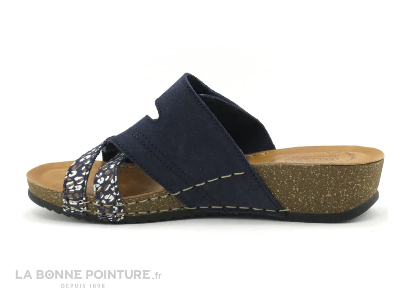 Fly Flot FLAXAL - Bleu Marine - Imprime - Mule Reglable Femme 5 Fly Flot FLAXAL - Bleu Marine - Imprime - Mule Reglable Femme – Image 3
