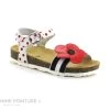 Sonia C BIA - Rayures Pois Fleur - Rouge Noir Blanc - Sandale Fille