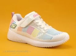 Skechers 302379L Bobs Squad Fresh Delight - Blanc - Multi- Basket Fille