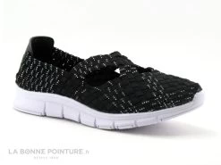 Skechers Boutique 15 Morans KADOUR Noir - Paillettes Argent - Basket Elastique Femme