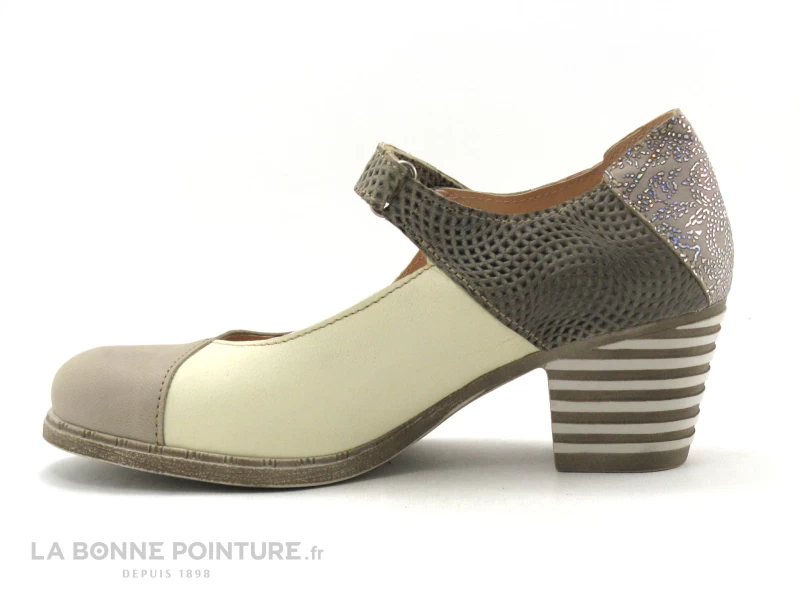 Alce Shoes 9809 Beige - Escarpin Petit Talon - Bride Velcro 5 Alce Shoes 9809 Beige - Escarpin Petit Talon - Bride Velcro – Image 3