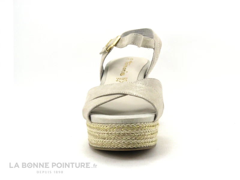 Tamaris 1-28001-20 Cashm Pea Sued - Sandale Beige - Talon Compense 4 Tamaris 1-28001-20 Cashm Pea Sued - Sandale Beige - Talon Compense – Image 2