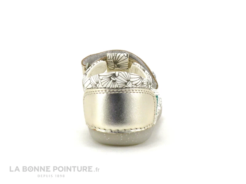 Kickers SUSHY Blanc Argent Coquillage - Sandale Fille Premiers Pas 6 Kickers SUSHY Blanc Argent Coquillage - Sandale Fille Premiers Pas – Image 4